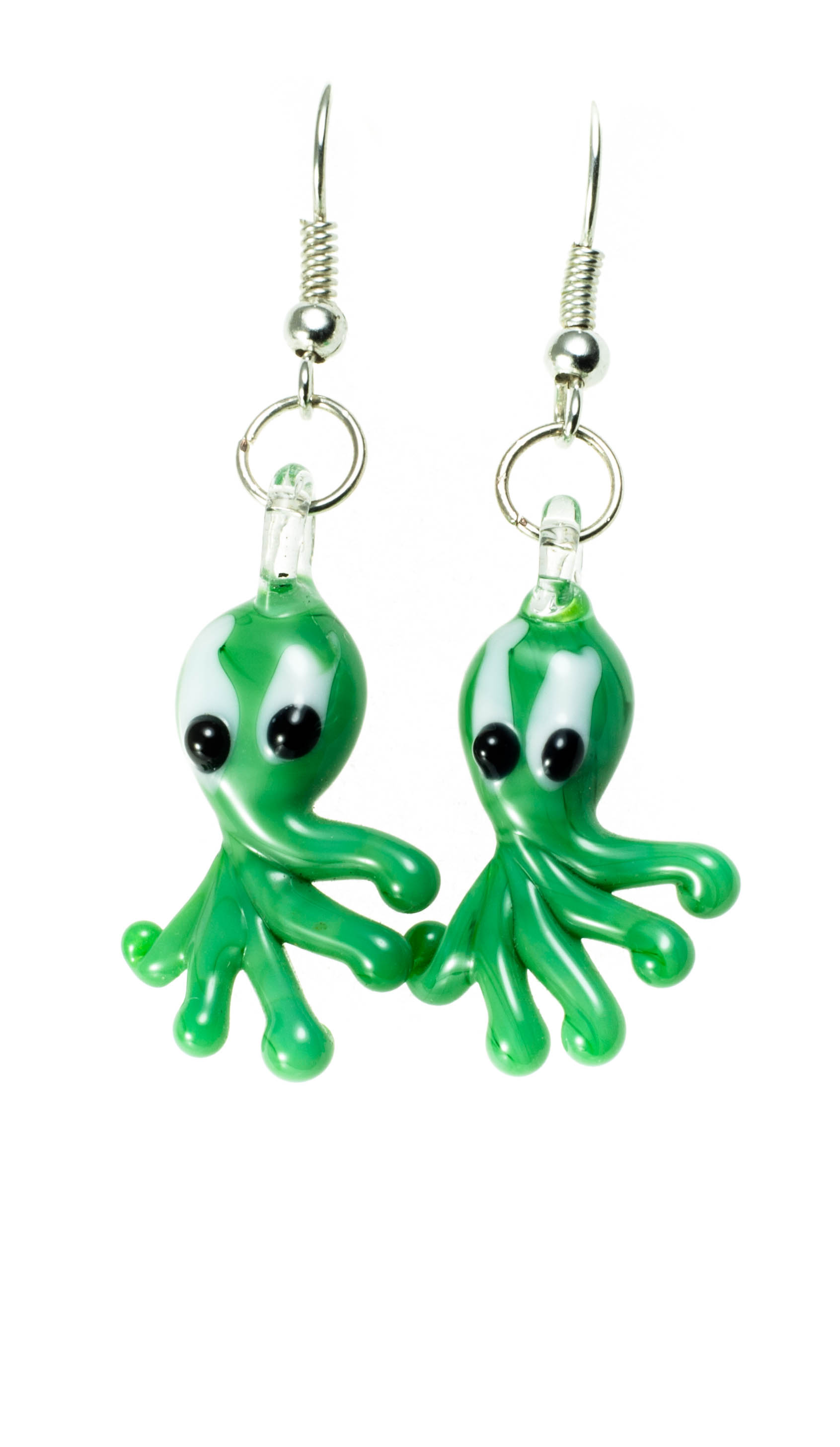 Naušnice Hobotnice zelena pastel